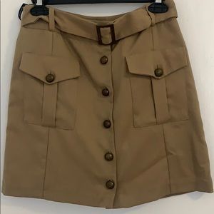 TOPSHOP army style button down skirt